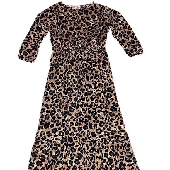 NEW NWT Tags LuLaRoe Evelyn Smocked Waist Maxi Dress Long Sleeve Animal Print - Picture 4 of 13